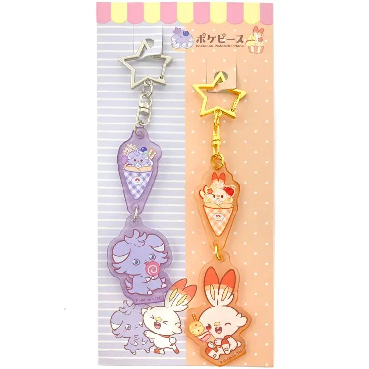 フロストアクリルキーホルダーセット ヒバニー&ニャスパー Sweets shop ポケピース